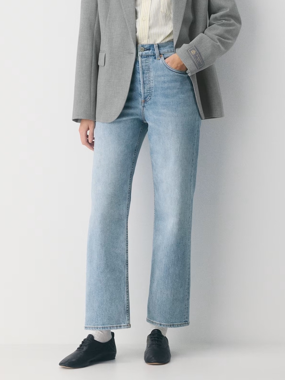 Denim Forum Aritzia The Arlo High Rise Straight Jeans Size 24 | 7 Yrs Bleu Taboo